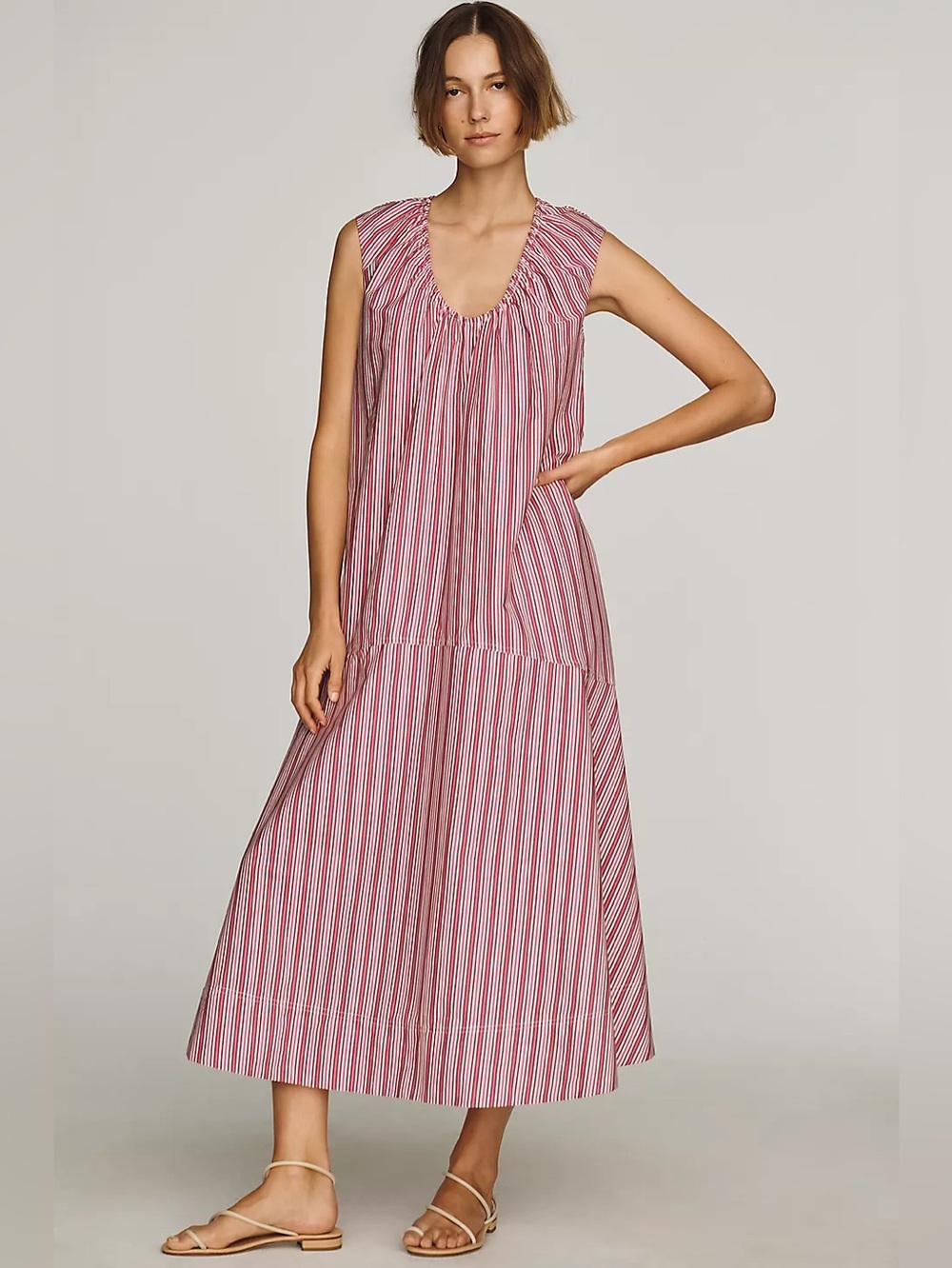 NWT Size L - Anthropologie 100% Cotton Poplin Maxi Dress with Pockets (US$ 158)